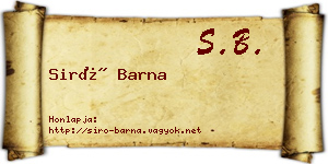 Siró Barna névjegykártya